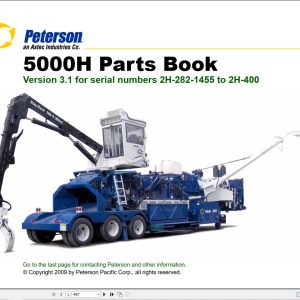Peterson Whole Tree Chipper 5000H Version 3.1 Parts Manual