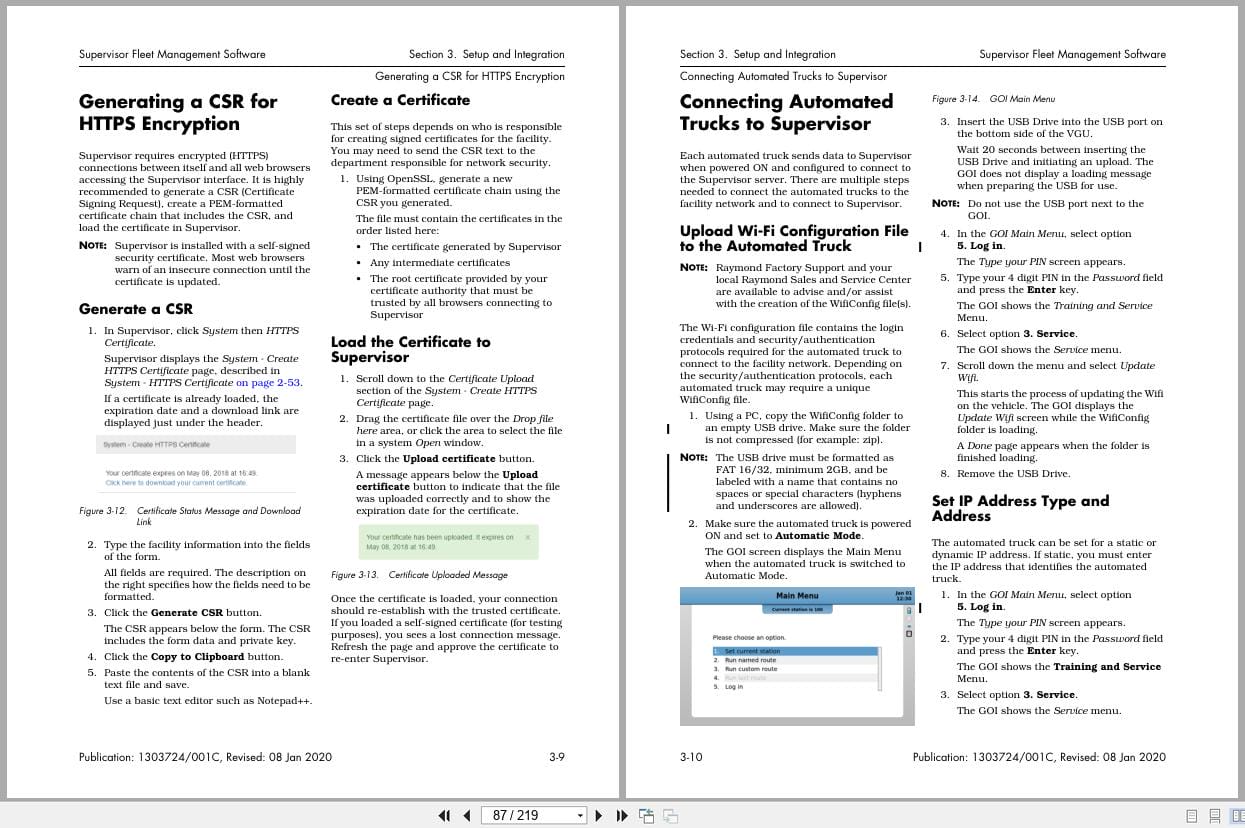 Raymond Automation 3010 3020 3030 Supervisor Fleet Management Software 1303724001C 2020 (3)