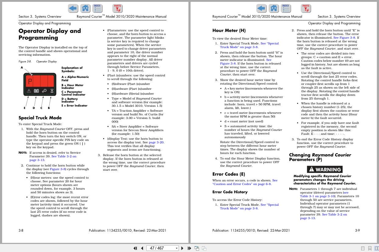 Raymond Automation 3010 3020 Maintenance Manual 1134255001D 2021 (2)