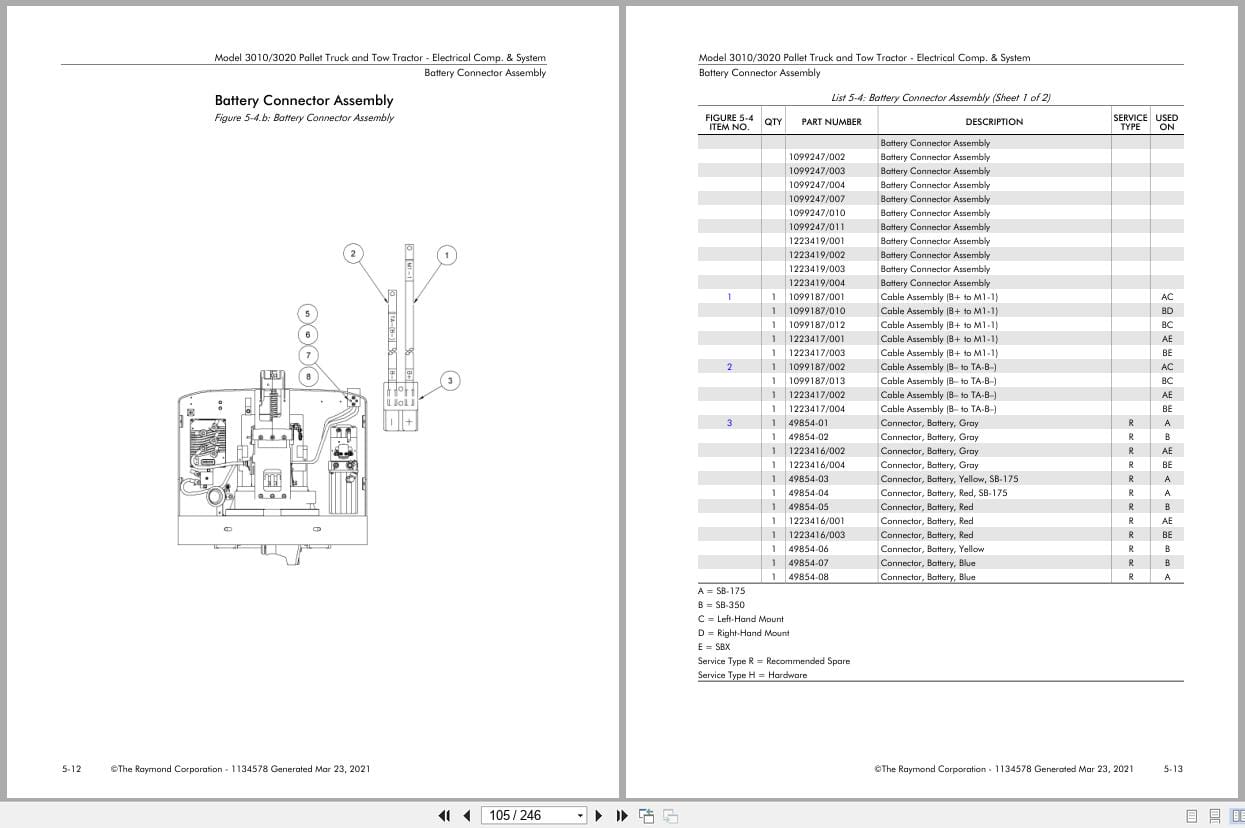 Raymond Automation 3010 3020 Parts Manual 1134578 2021 (3)