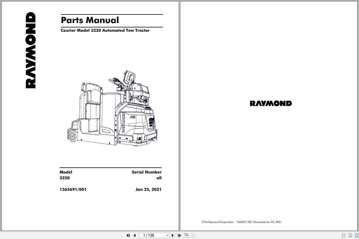 Raymond Automation 3220 Parts Manual 1365691001 2021 (1)