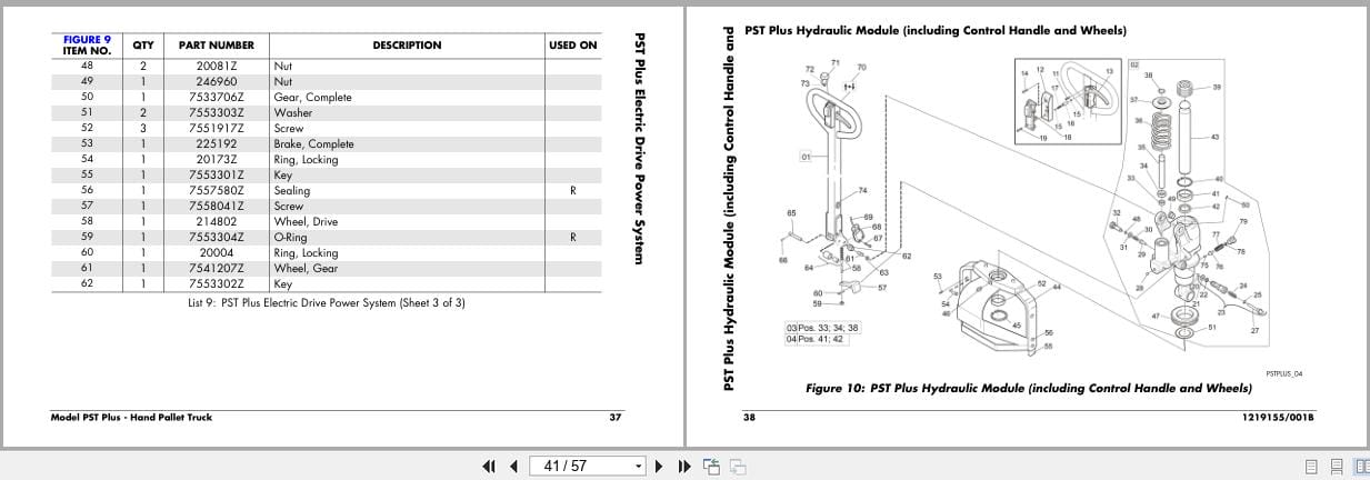 Raymond Hand Pallet PST Plus Owner Operation Parts Manual 1219155B 2018 (3)