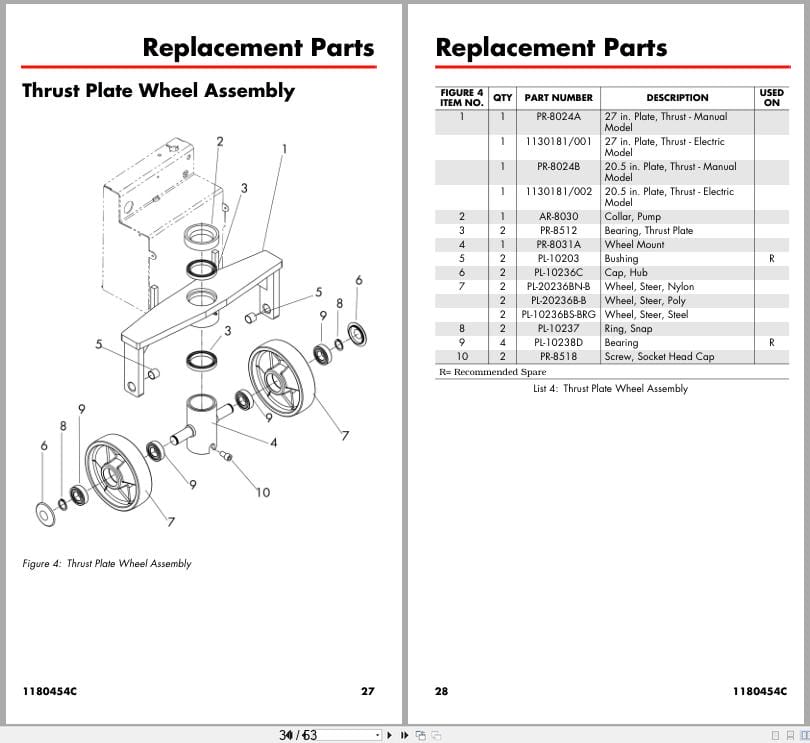 Raymond Hand Pallet RG30 Owner Operation Parts Manual 1180454C 2022 (2)