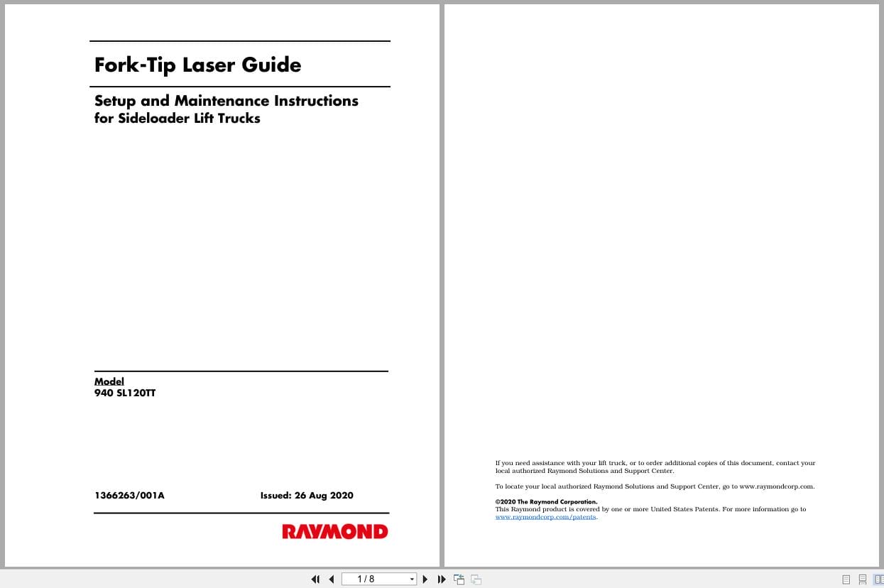 Raymond Lift Truck Fork Tip Laser Installation Manuals (1)