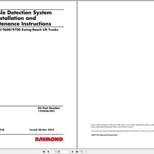 Raymond Lift Trucks In Aisle Detection System Installation and Maintenance Instructions (1)