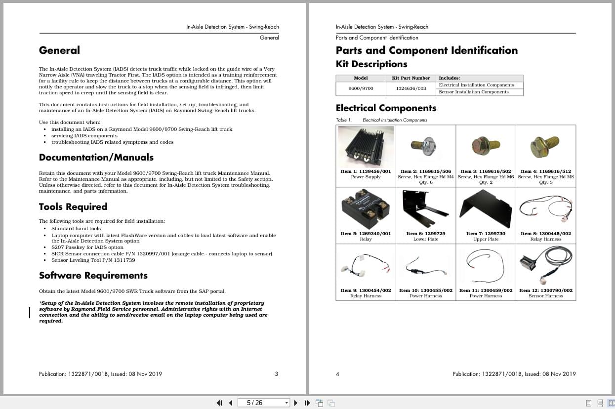 Raymond Lift Trucks In Aisle Detection System Installation and Maintenance Instructions (2)