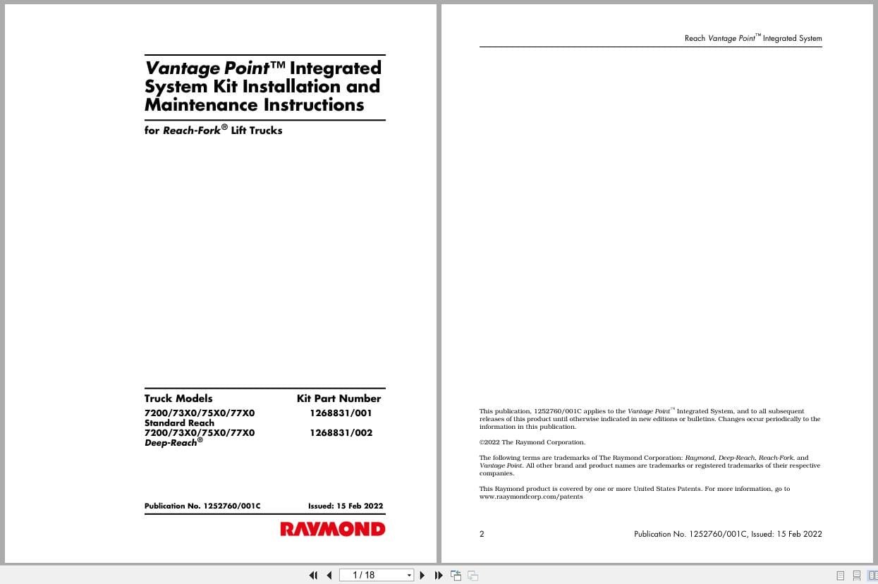 Raymond Lift Trucks Vantage Point Installation Manual (1)
