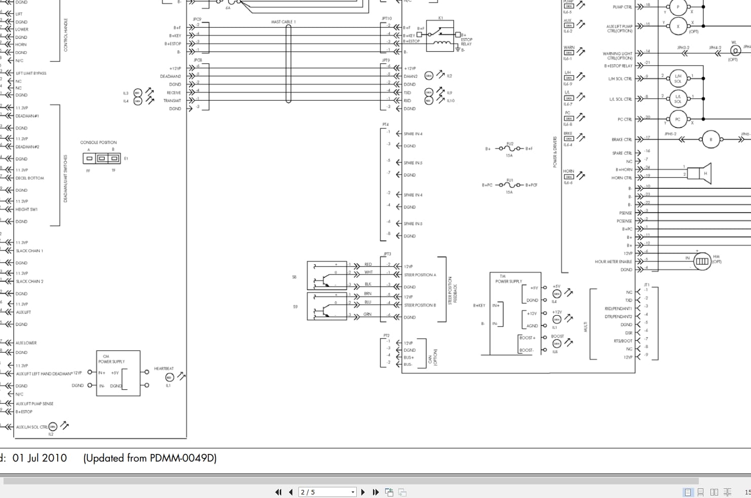 Raymond Orderpicker 212 218 233 Gofer Electrical Schematic 1123013A 2010 (2)