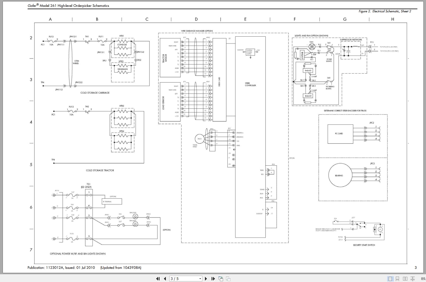 Raymond Orderpicker 261 Gofer Electrical Schematic 1123012A 2010 (2)
