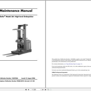 Raymond Orderpicker 261 Gofer Maintenance Manual 1043938A 2006 (1)