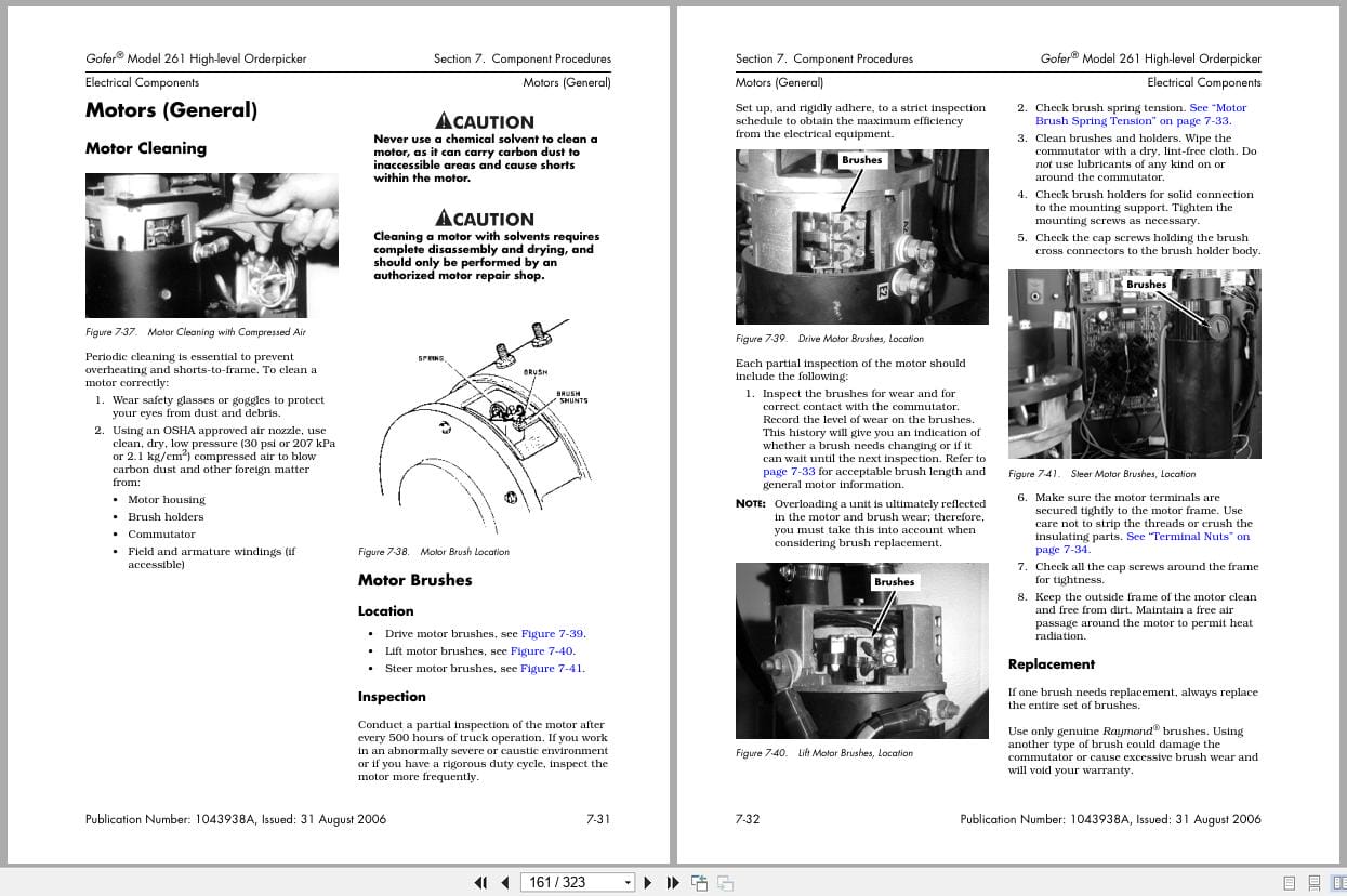 Raymond Orderpicker 261 Gofer Maintenance Manual 1043938A 2006 (2)