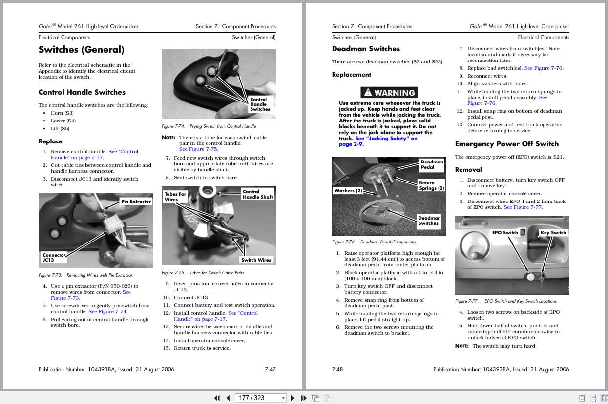 Raymond Orderpicker 261 Gofer Maintenance Manual 1043938A 2006 (3)