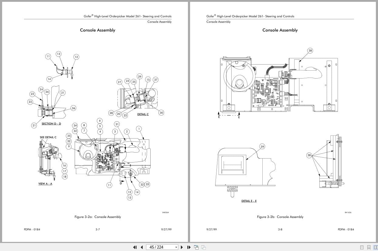 Raymond Orderpicker 261 Gofer Parts Manual PDPM 0184 (2)