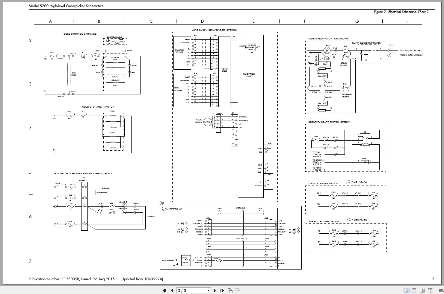 Raymond Orderpicker 5200 Electrical Schematic 1123009B 2015 (2)