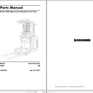 Raymond Orderpicker 5200 Parts Manual 1043923 2015 (1)