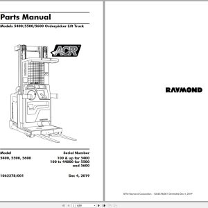 Raymond Orderpicker 5400 5500 5600 Parts Manual 1062278001 2019 (1)