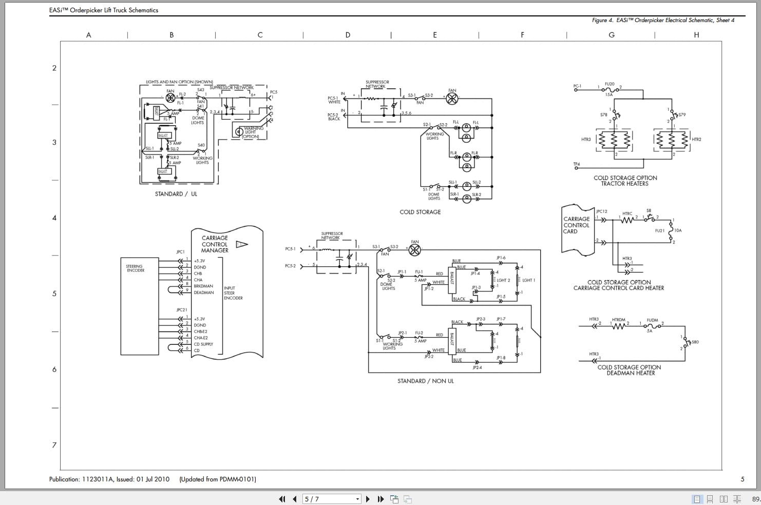Raymond Orderpicker EASi Hydraulic Electrical Schematic 1123011A 2010 (2)