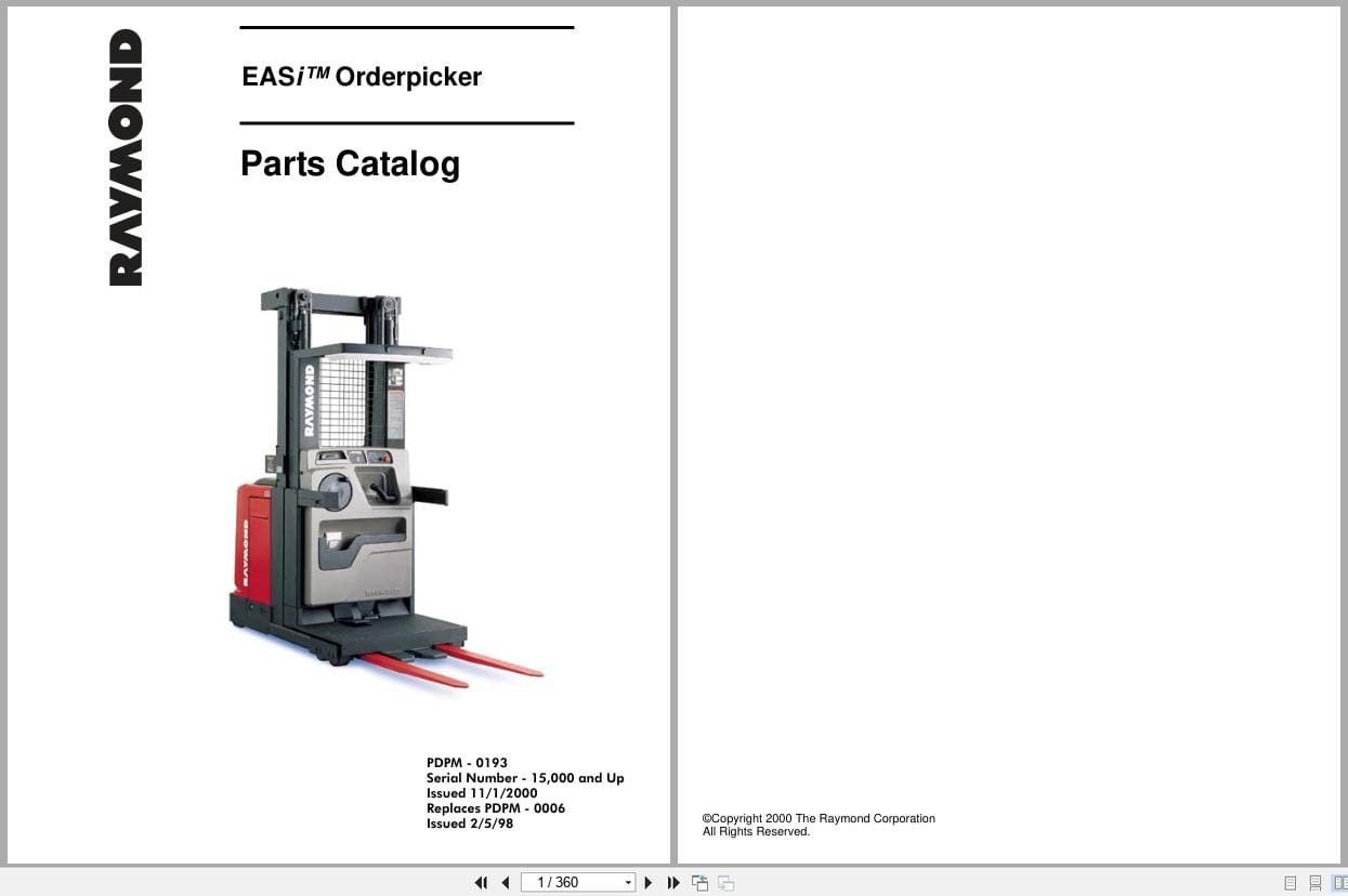 Raymond Orderpicker EASi Parts Manual PDPM 0193 (1)