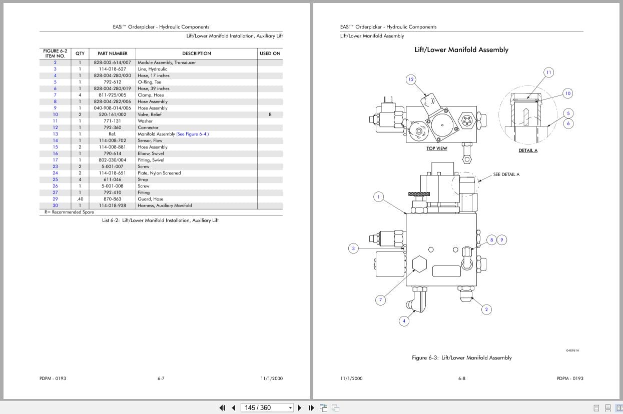 Raymond Orderpicker EASi Parts Manual PDPM 0193 (2)