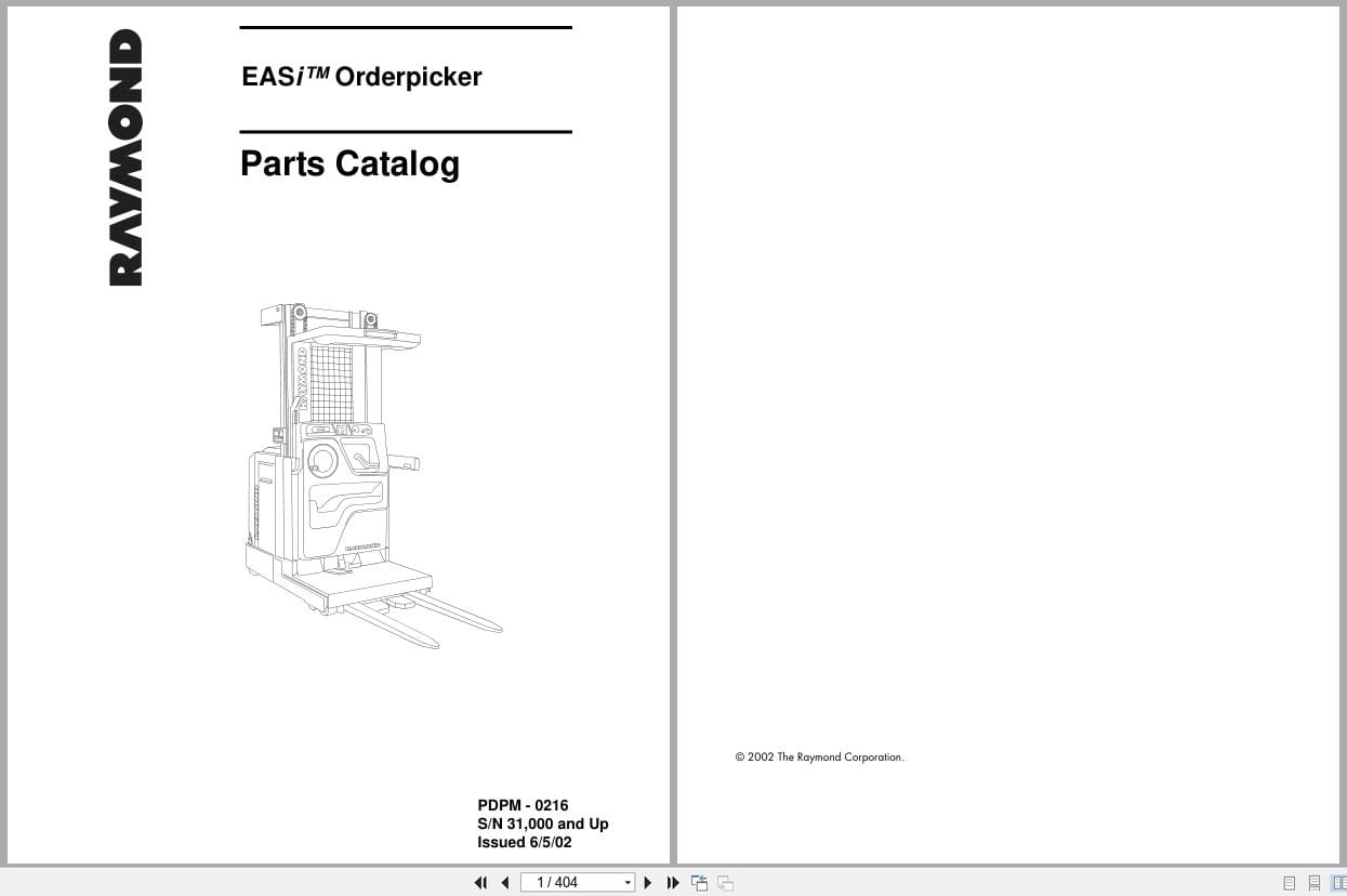 Raymond Orderpicker EASi Parts Manual PDPM 0216 (1)