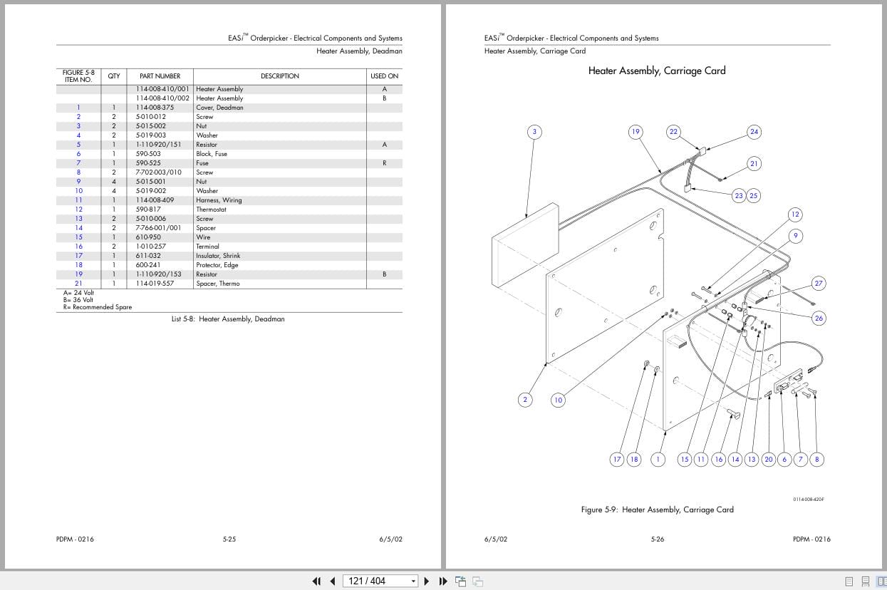 Raymond Orderpicker EASi Parts Manual PDPM 0216 (2)