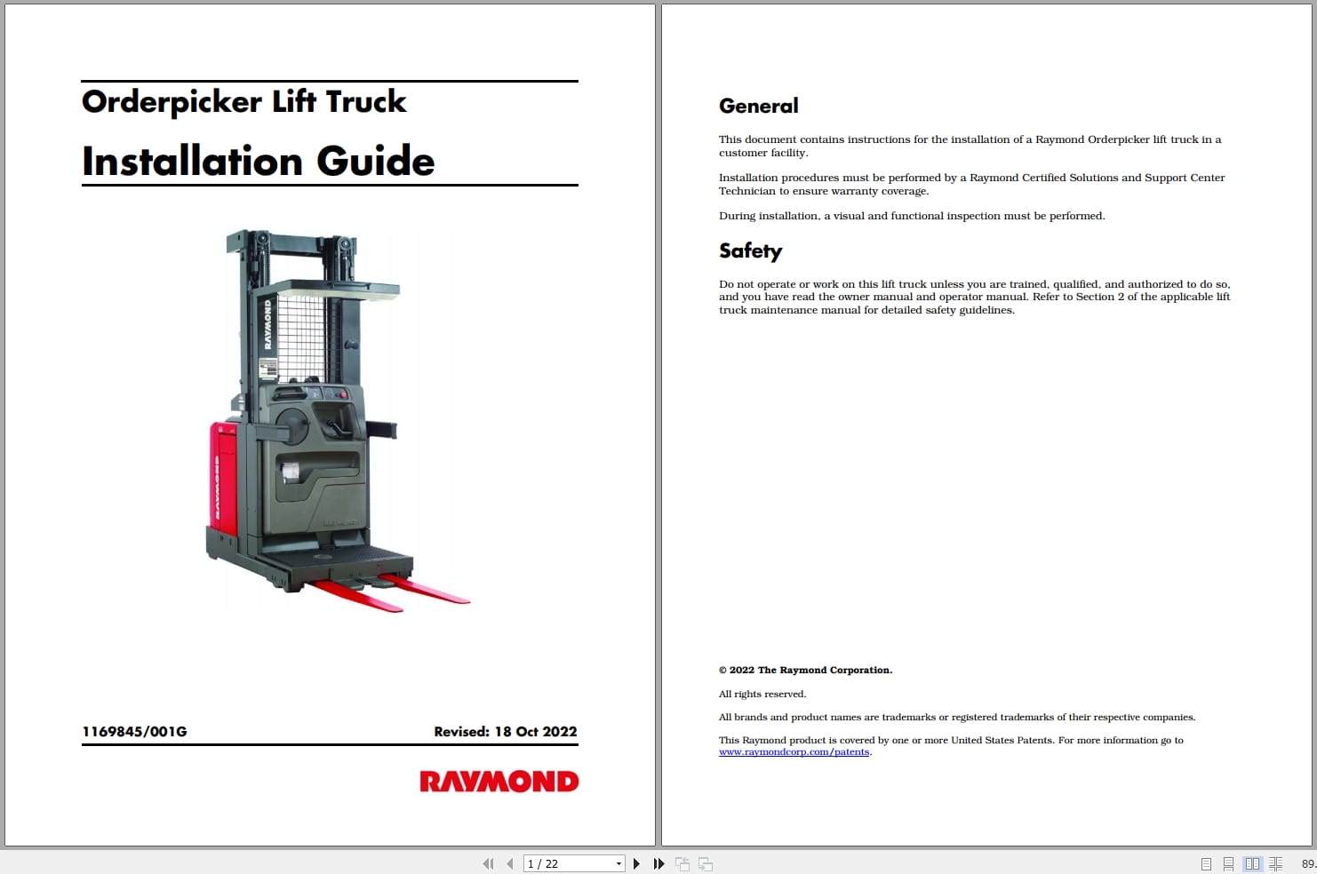 Raymond Orderpicker Installation Guide (1)