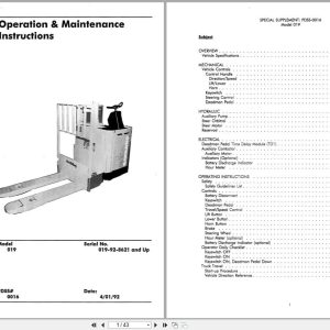 Raymond Pallet Truck 019 Operation and Maintenance Instructions PDMM 0016 (1)