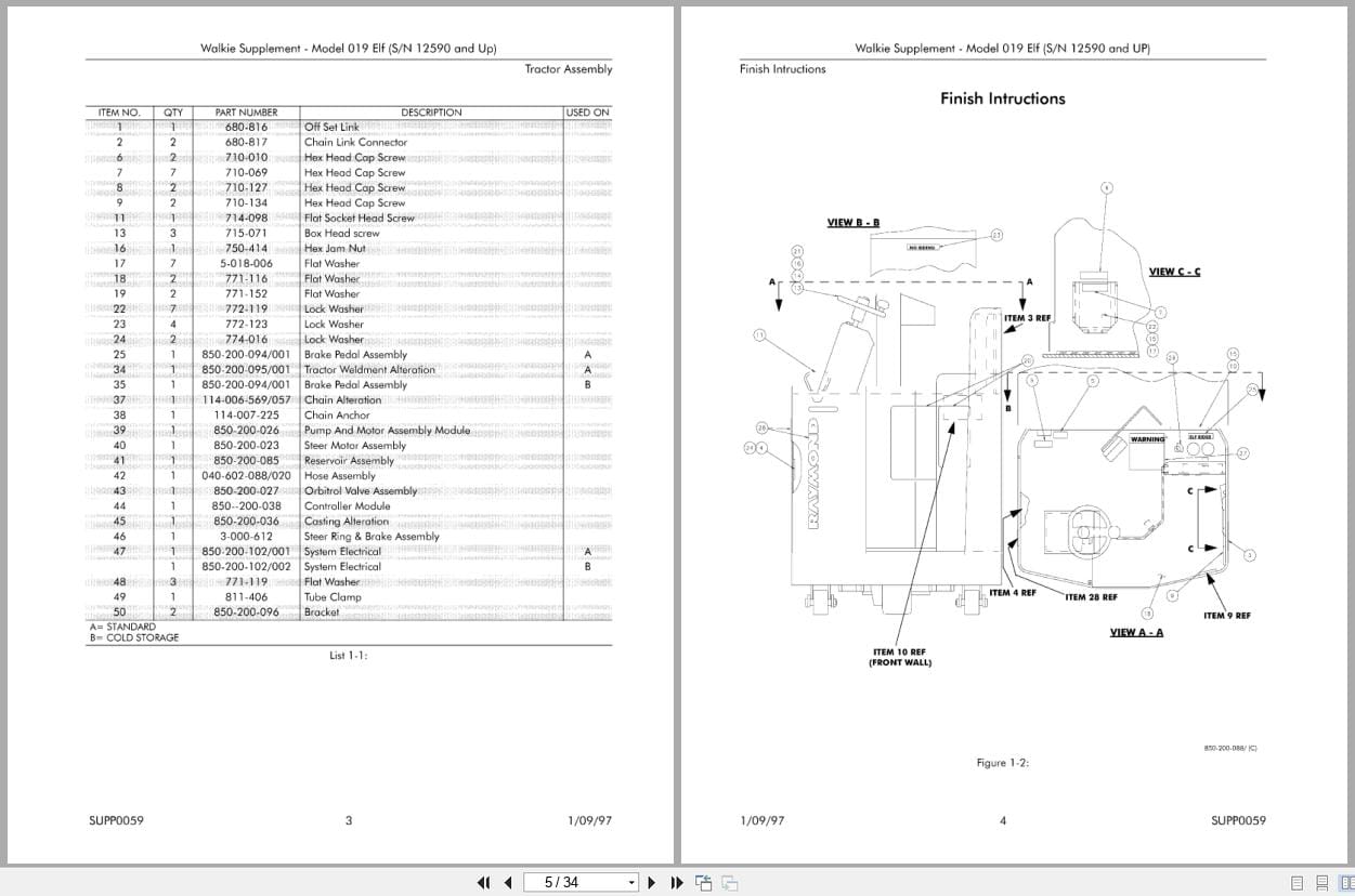 Raymond Pallet Truck 019 Parts Catalog PDSS 0059 (2)