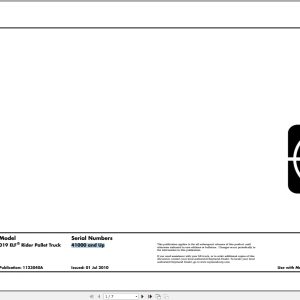 Raymond Pallet Truck 019ELF Electrical Schematic 1123040A 2010 (1)