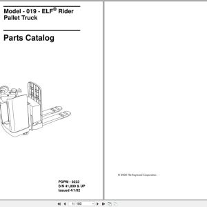Raymond Pallet Truck 019ELF Parts Catalog PDPM 0222 (1)