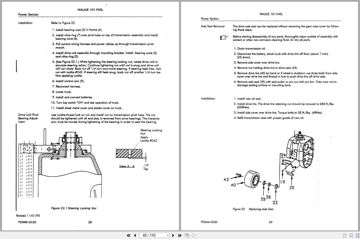 Raymond Pallet Truck 101 F40L Maintenance Instructions PDMM 0030 (3)
