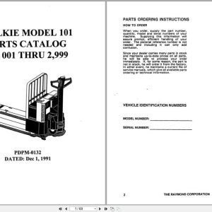 Raymond Pallet Truck 101 Parts Catalog PDPM 0132 (1)