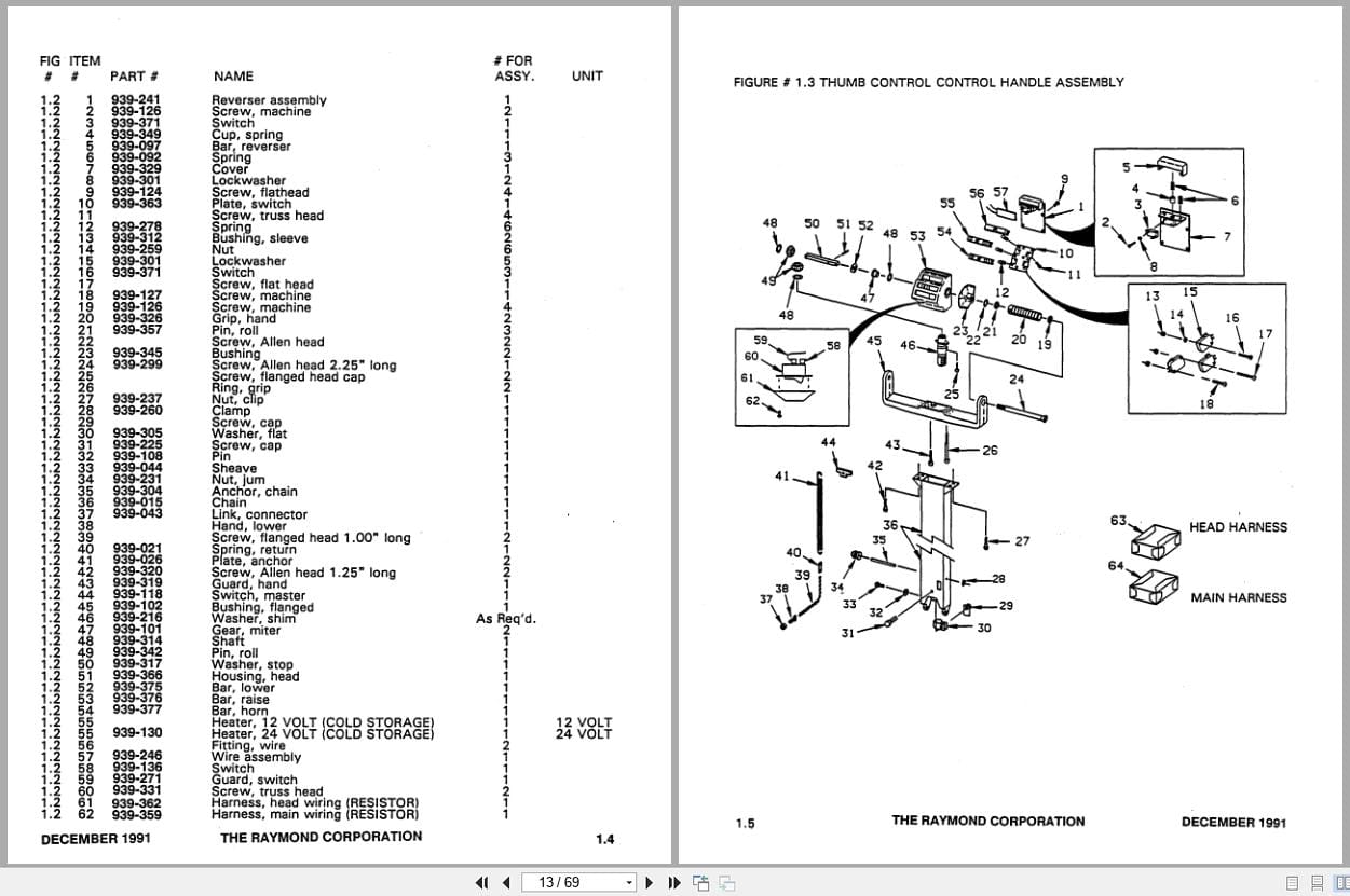 Raymond Pallet Truck 101 Parts Catalog PDPM 0132 (2)