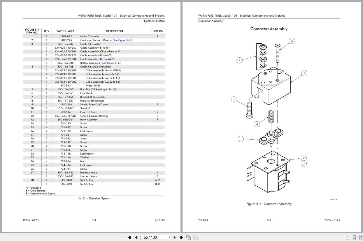 Raymond Pallet Truck 101 Parts Catalog PDPM 0176 (3)