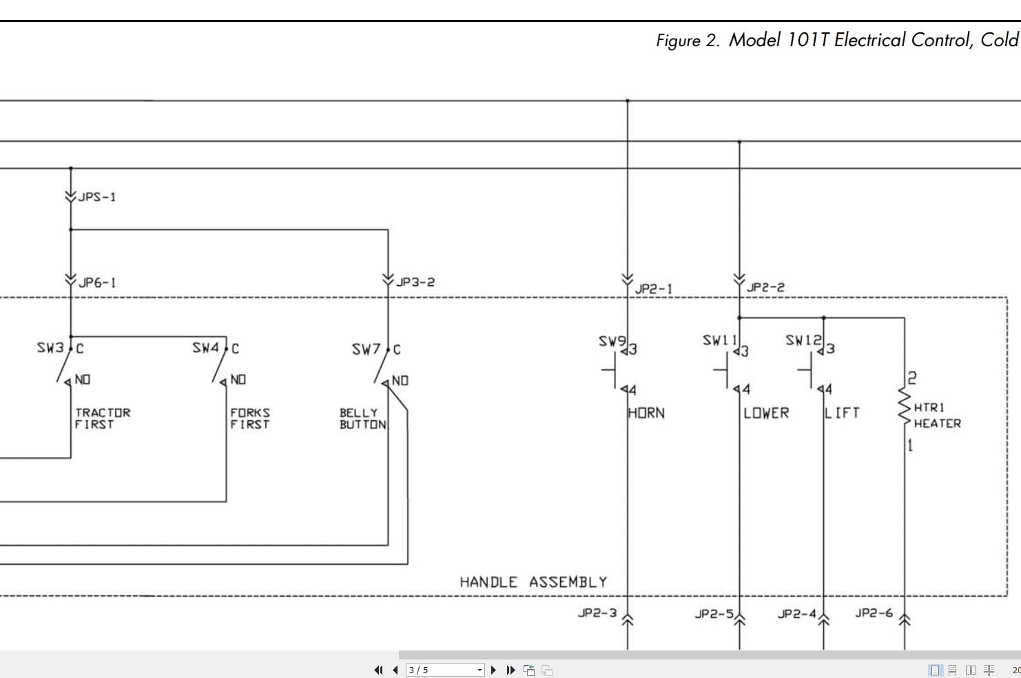Raymond Pallet Truck 101T Electrical Schematic 1123038A 2010 (2)