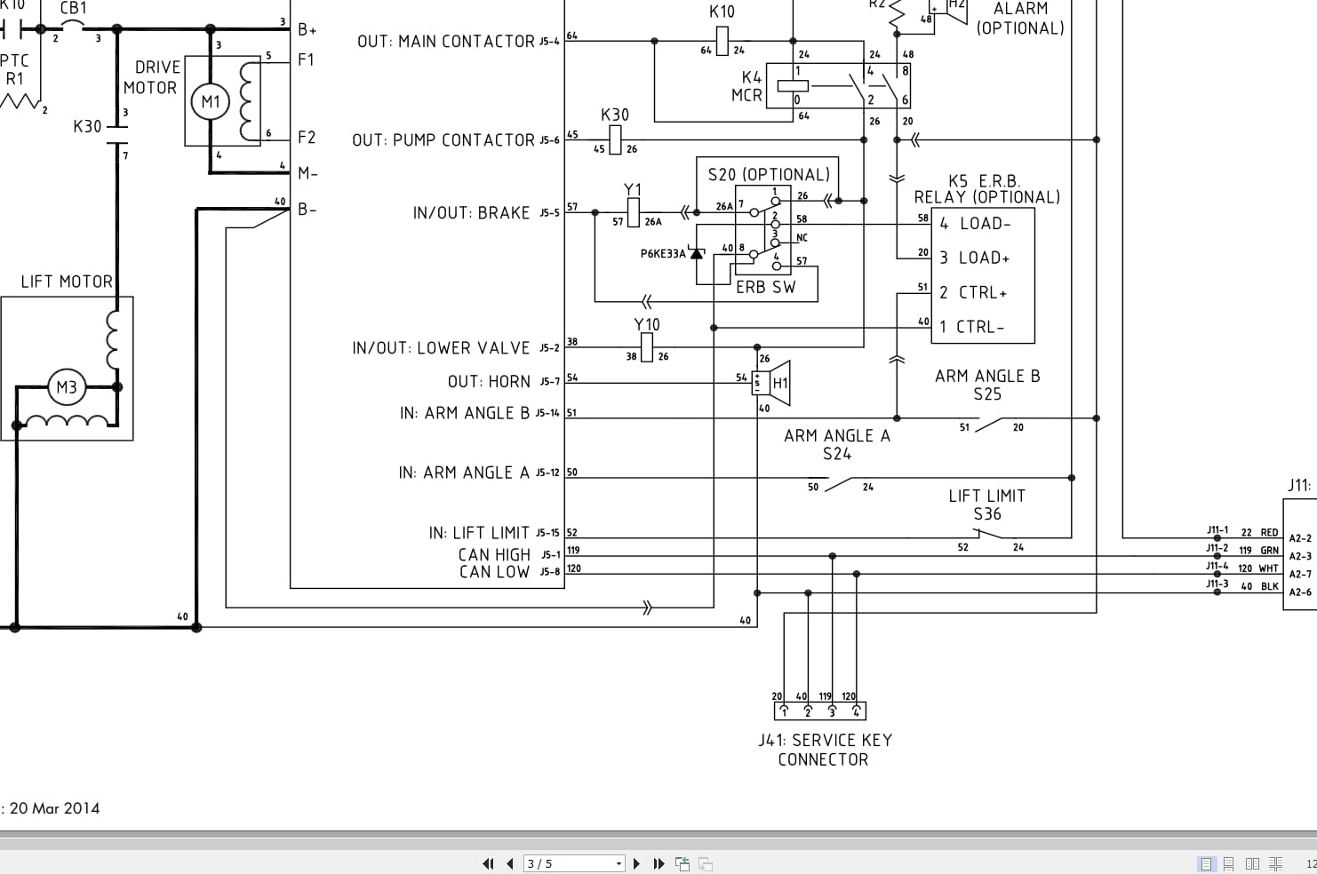 Raymond Pallet Truck 102XM Electrical Schematic 1123035B 2014 (2)