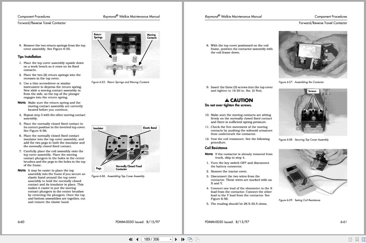 Raymond Pallet Truck 111 112 113 114 Maintenance Instructions PDMM 0050 (3)