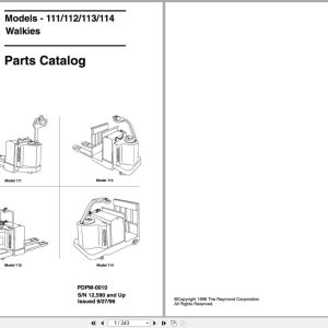 Raymond Pallet Truck 111 112 113 114 Parts Catalog PDPM 0010 (1)