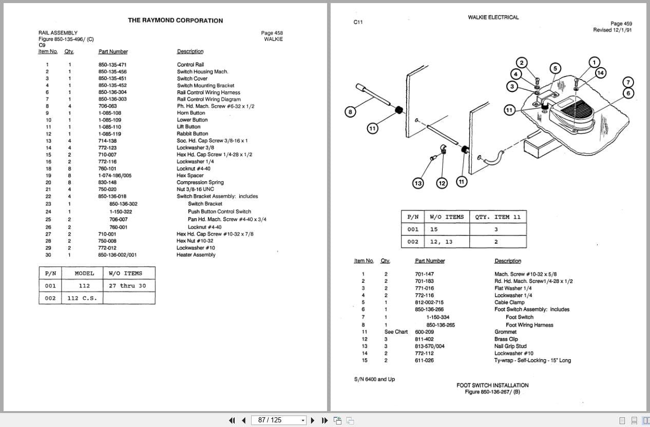 Raymond Pallet Truck 111 112 113 114 Parts Catalog PDPM 0126 (3)