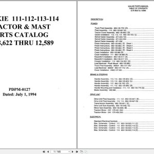 Raymond Pallet Truck 111 112 113 114 Parts Catalog PDPM 0127 (1)