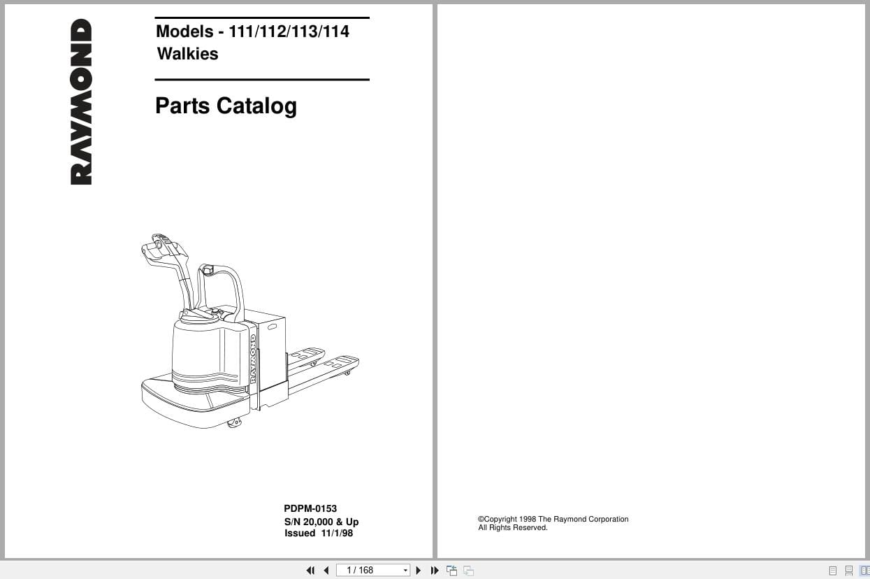 Raymond Pallet Truck 111 112 113 114 Parts Catalog PDPM 0153 (1)