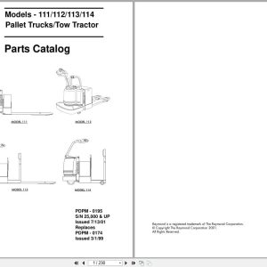 Raymond Pallet Truck 111 112 113 114 Parts Catalog PDPM 0195 (1)