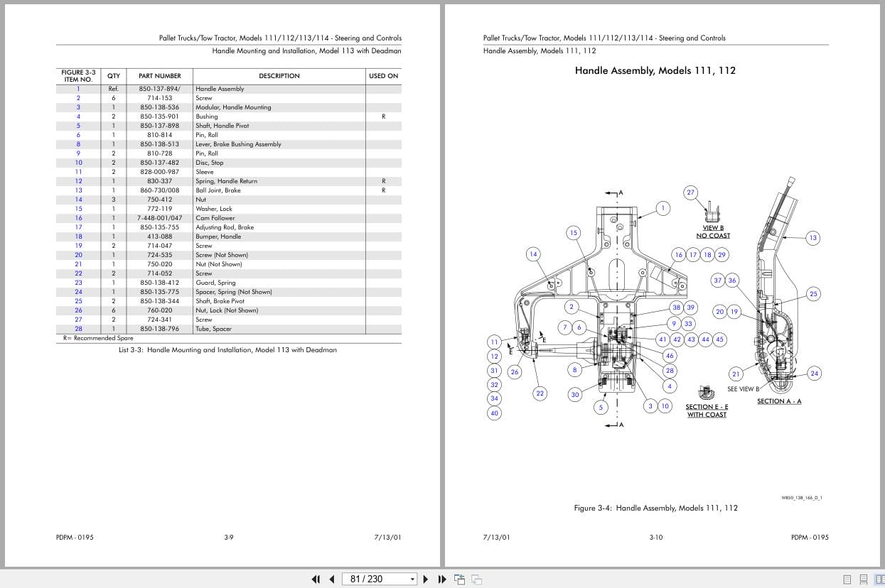 Raymond Pallet Truck 111 112 113 114 Parts Catalog PDPM 0195 (2)