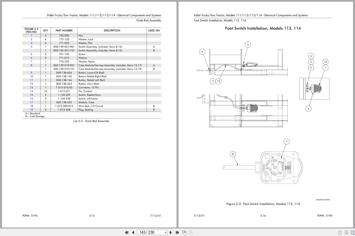 Raymond Pallet Truck 111 112 113 114 Parts Catalog PDPM 0195 (3)