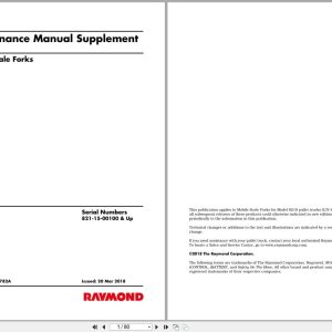 Raymond Pallet Truck 8210 Maintenance Manual 1284782A 2018 (1)