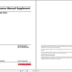 Raymond Pallet Truck 8210 Maintenance Manual 1329468001A 2019 (1)
