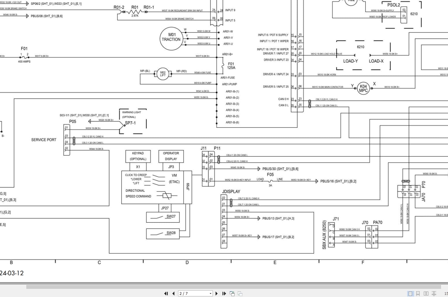 Raymond Pallet Truck 8250 Electrical Schematic 1369529001C 2024 (2)