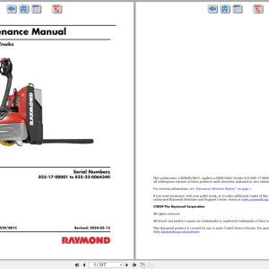 Raymond Pallet Truck 8250 Maintenance Manual 1369529001C 2024 (1)