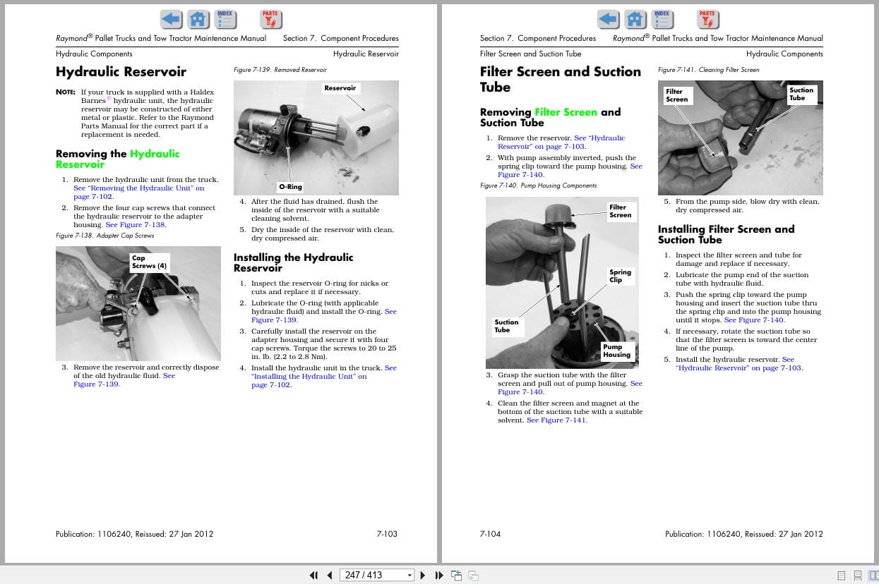 Raymond Pallet Truck 8300 8400 8500 8600 Maintenance Manual 1106240D 2012 (3)