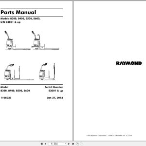 Raymond Pallet Truck 8300 8400 8500 8600 Parts Manual 1108027 2012 (1)